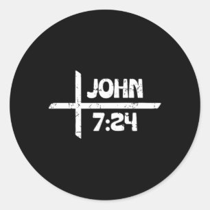 Retro Christian And Tattooed John 724 - Front And Classic Round Sticker
