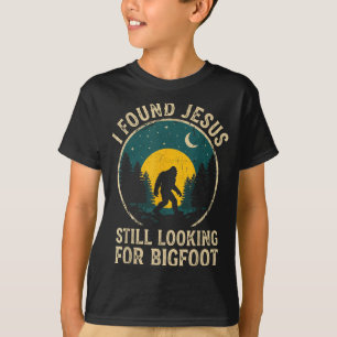 Retro christian bigfoot believer funny faith T-Shirt