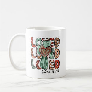 Retro Christian Cross Loved John 3:16 Coffee Mug