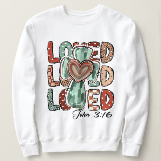 Retro Christian Cross Loved John 3:16 Sweatshirt