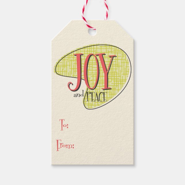 Retro Christmas 1958 Joy Gift Tag -Customize It! (Front)
