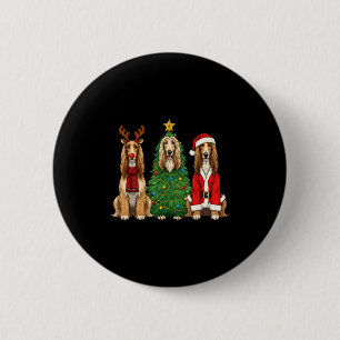 Retro Christmas Afghan Hound Santa Reindeer Dog Lo 2 Inch Round Button