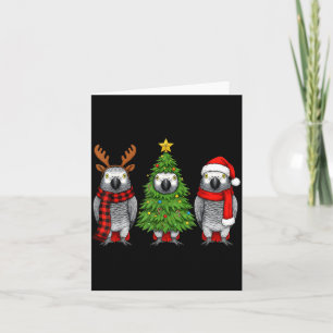Retro Christmas African G Parrot Bird Santa Reinde Card