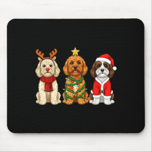 Retro Christmas Ao Santa Reindeer Dog Lover Mouse Pad