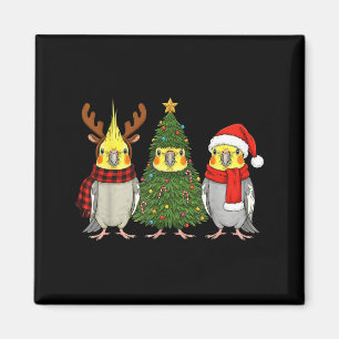 Retro Christmas Atiel Parrot Santa Reindeer  Magnet