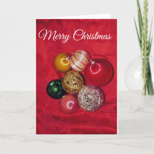 RETRO CHRISTMAS BALLS MERRY CHRISTMAS CARD