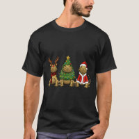 Retro Christmas Bearded Dragon Santa Reindeer 