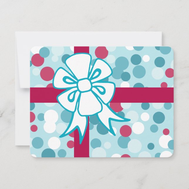 Retro Christmas Bow Card (Front)
