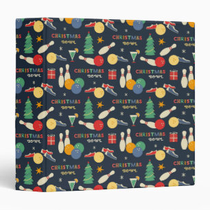 Retro Christmas Bowling Pattern Binder