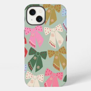 Retro Christmas Bows Coquette iPhone 13 Case