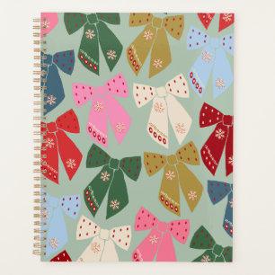 Retro Christmas Bows Coquette Planner