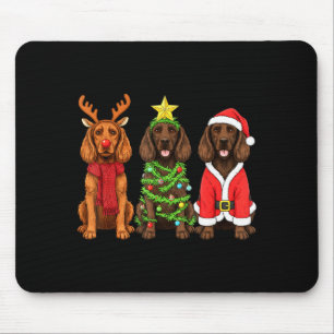 Retro Christmas Boykin Spaniel Santa Reindeer Dog Mouse Pad
