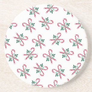 retro christmas candy cane coaster