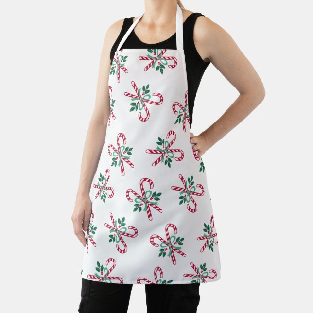retro Christmas candy canes Apron (Insitu)