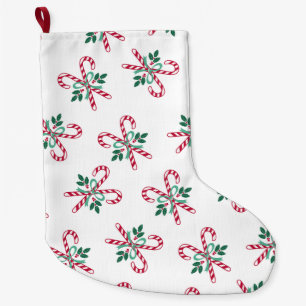 retro Christmas candy canes Large Christmas Stocking