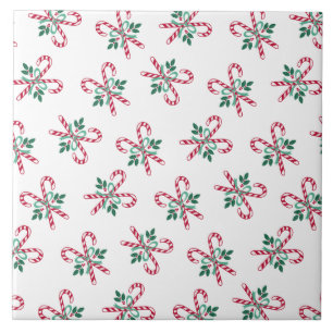retro Christmas candy canes Tile