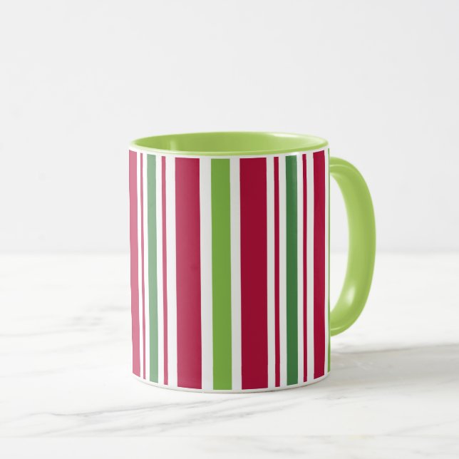 Retro Christmas Candy Stripes Coffee Mug Gift (Front Right)