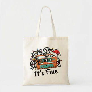 Retro Christmas Cassette Tape  Tote Bag