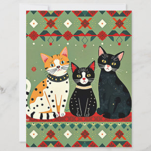 Retro Christmas cats craft paper