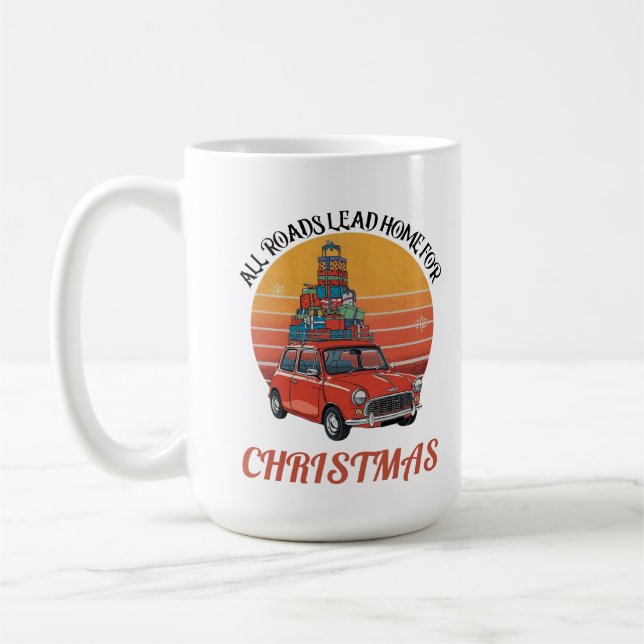 Retro Christmas Coffee Mug (Left)