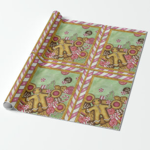 Retro Christmas Cookies Wrapping Paper 