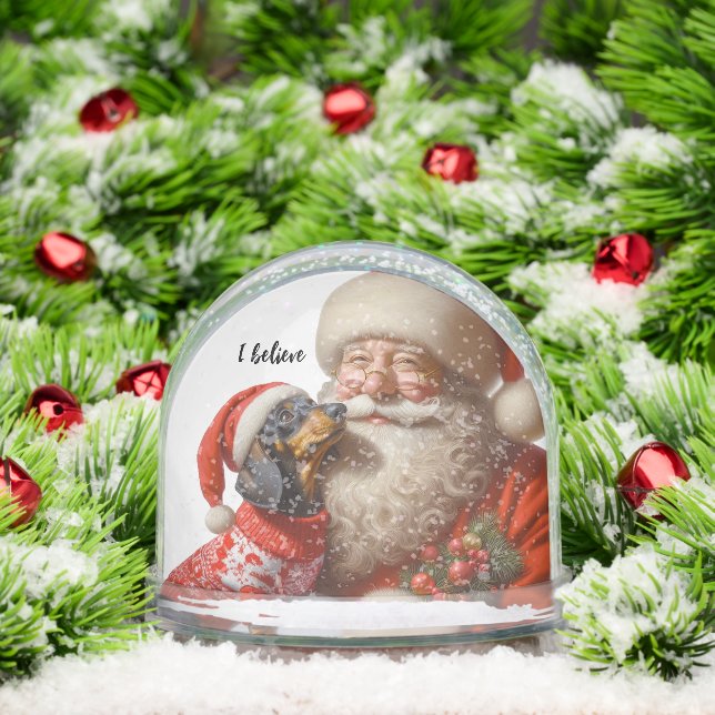Retro Christmas Dachshund Snow Globe (Christmas)