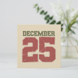 Retro Christmas December 25 Holiday Winter Card