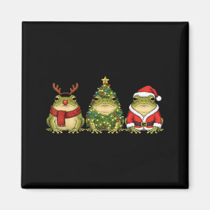 Retro Christmas Desert Rain Frog Santa Reindeer  Magnet