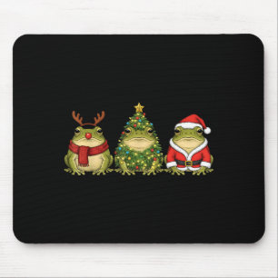 Retro Christmas Desert Rain Frog Santa Reindeer Mouse Pad