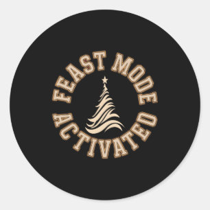 Retro Christmas Energy Classic Round Sticker