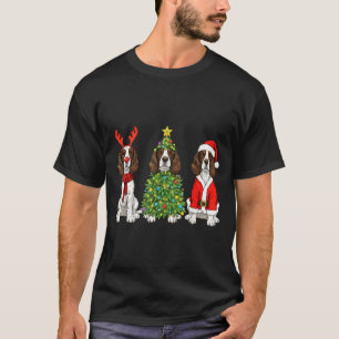 Retro Christmas English Springer Spaniel Santa Rei T-Shirt