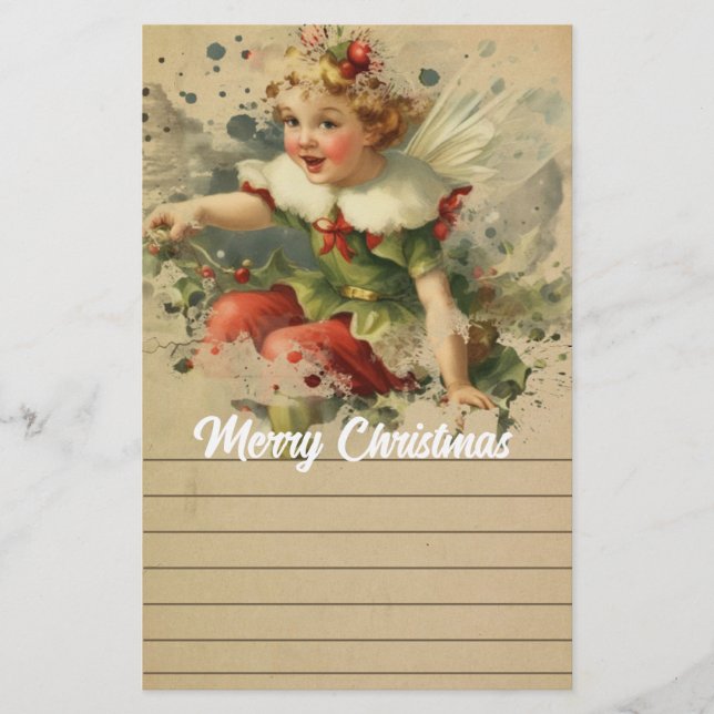Retro Christmas Fairy Stationery (Front)