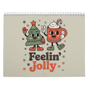 Retro Christmas Feeling Jolly Vintage Holiday  Calendar