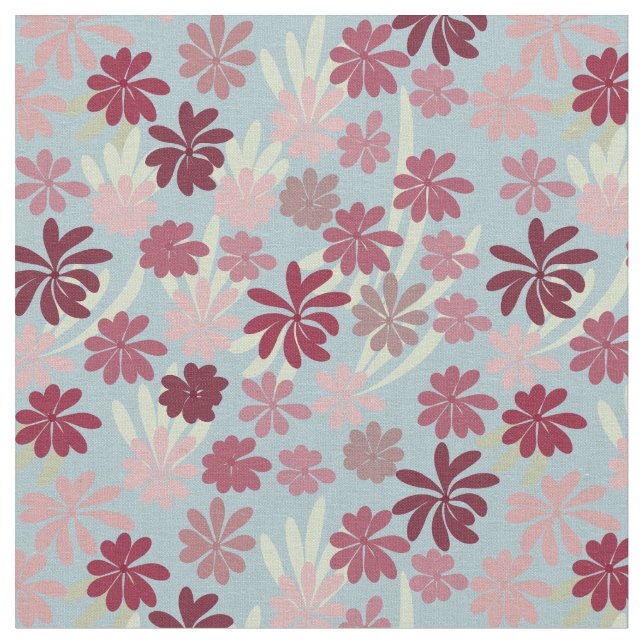 Retro Christmas Floral Fabric (Close Up)