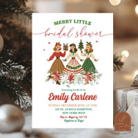 Retro Christmas Floral Merry Little Bridal Shower