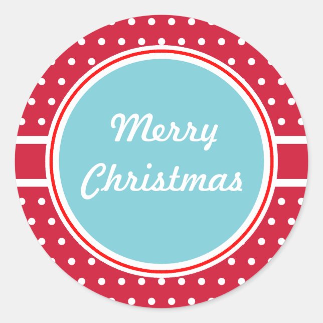 Retro Christmas Gift Tag Stickers (Front)