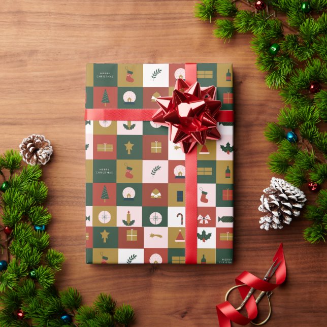Retro Christmas gift Wrapping Paper (Holiday Gift)