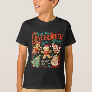 Retro Christmas Gingerbread Bakery North Le Cookie T-Shirt
