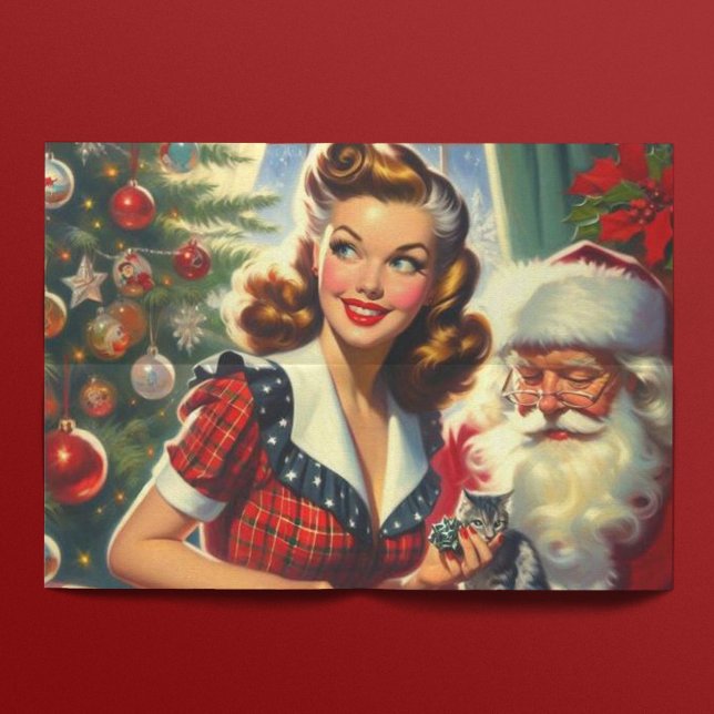Retro Christmas Girl Tissue Paper (Creator Uploaded)
