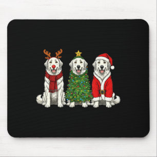 Retro Christmas Great Pyrenees Santa Reindeer Dog Mouse Pad