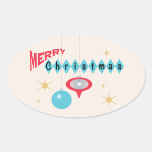 Retro Christmas greeting sticker