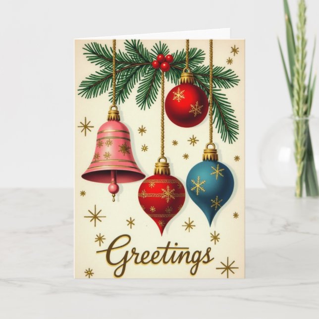 Retro Christmas Greetings Card (Front)
