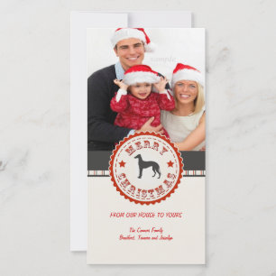Retro Christmas Greyhound Dog Custom Photo Holiday Card