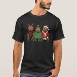 Retro Christmas Grizzly Bear Santa Reindeer T-Shirt<br><div class="desc">Retro Christmas Grizzly Bear Santa Reindeer</div>