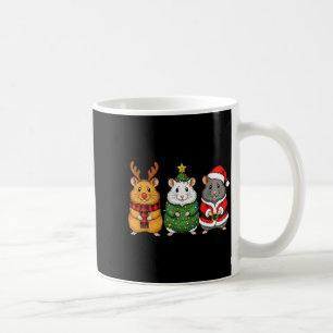 Retro Christmas Hamster Santa Reindeer  Coffee Mug
