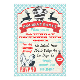 retro christmas invitations announcements zazzle ca
