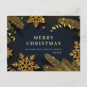 Retro Christmas Holiday Corporate Greeting Postcar Postcard