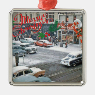Retro Christmas Holiday Magnet Metal Ornament