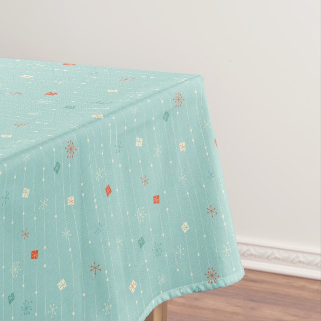 Retro Christmas Holiday Pattern Tablecloth (In Situ)