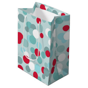 Retro Christmas Holiday Polka Dots Gift Bag